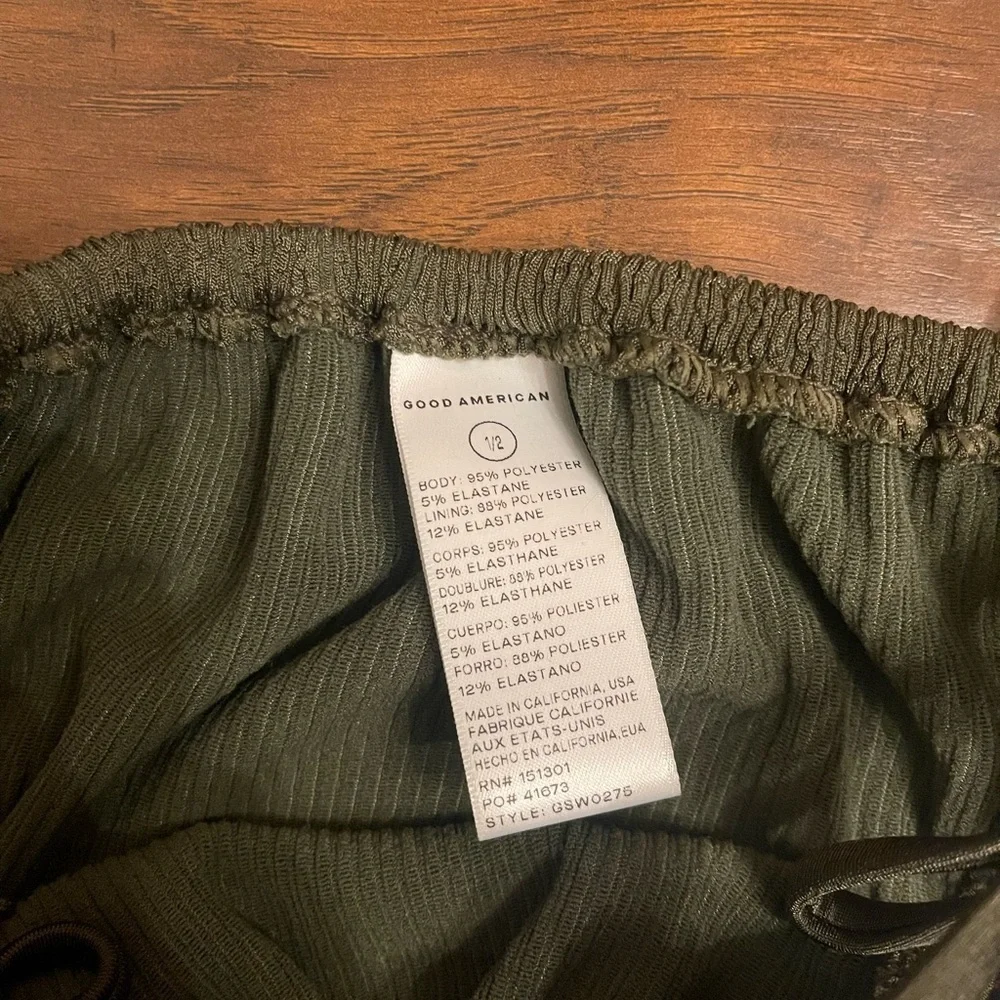 NWT Good American Ribbed Bikini Bottom Size 1/2